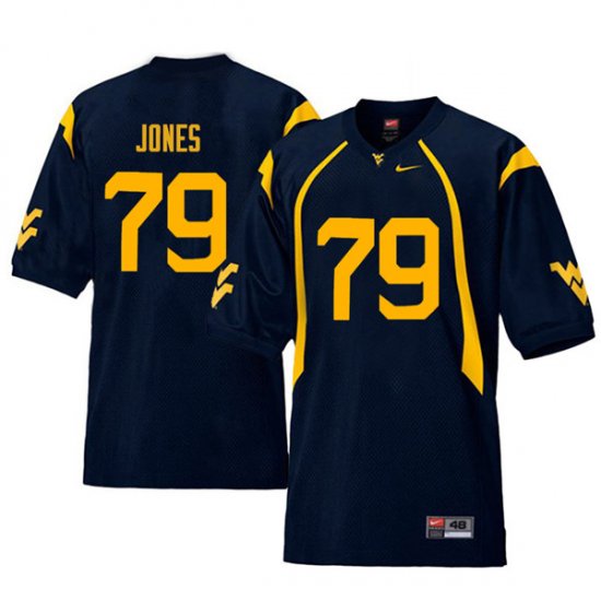 Men's West Virginia Mountaineers NCAA #79 Matt Jones Navy Authentic Nike Retro Stitched College Football Jersey KE15B52TM